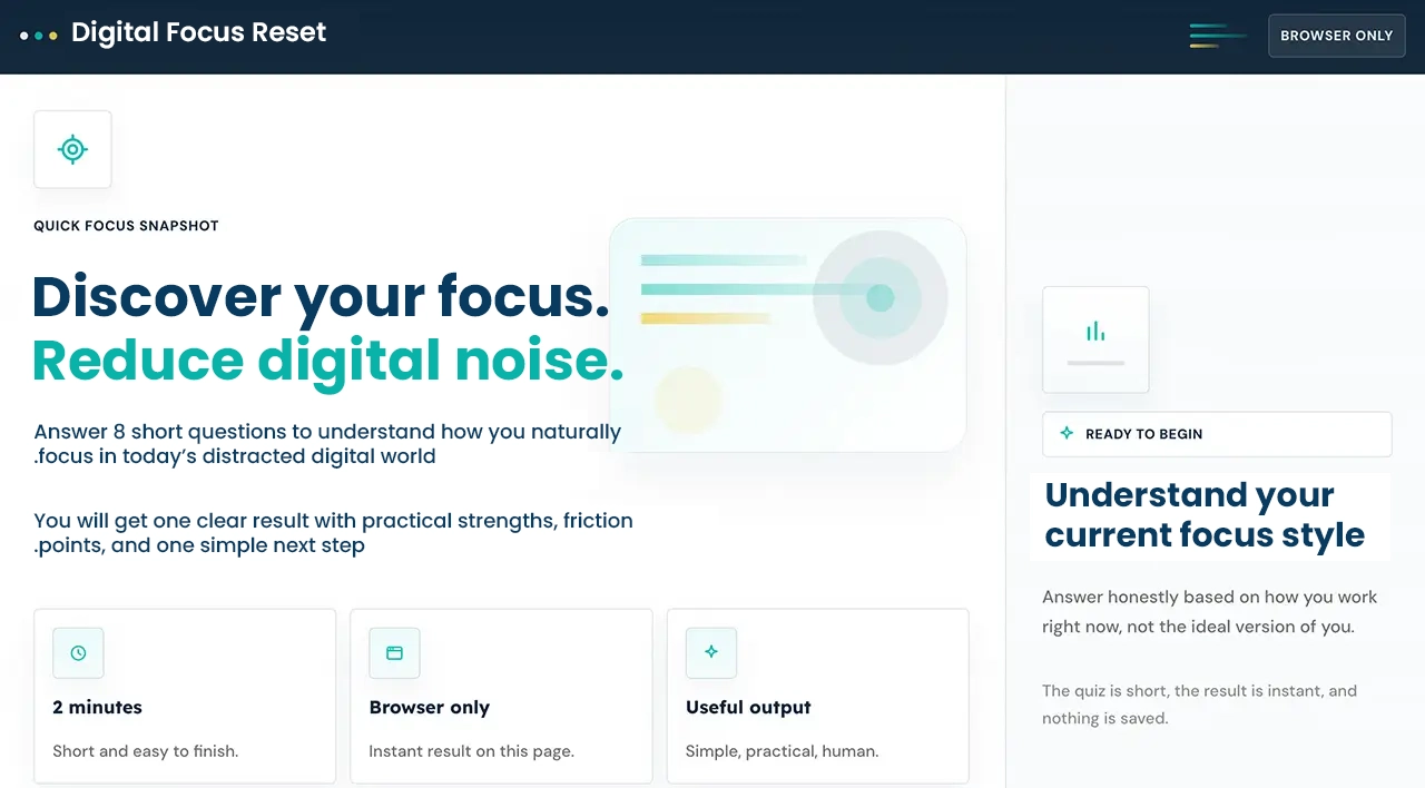 Digital Focus Reset_new Discover your focus style. Work with more clarity.